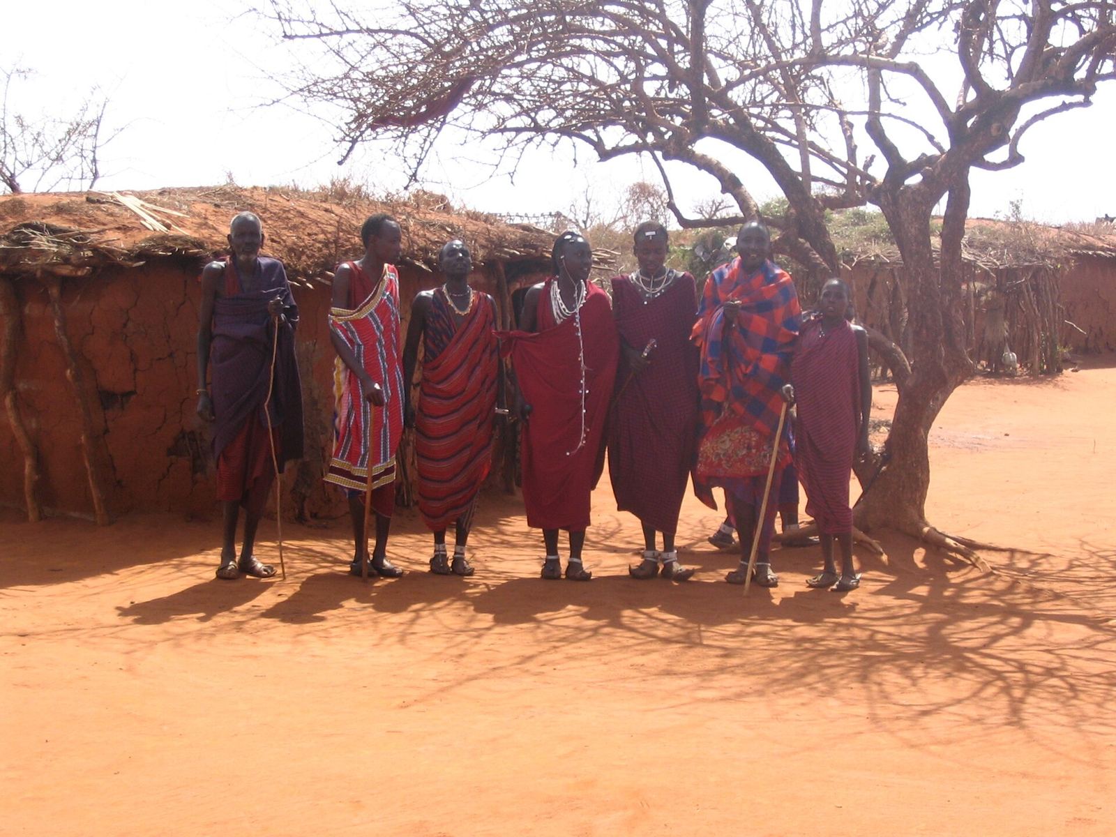 Community members gathered at the village
